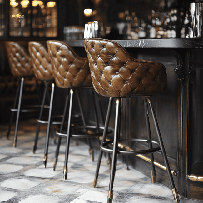Leather bar stools